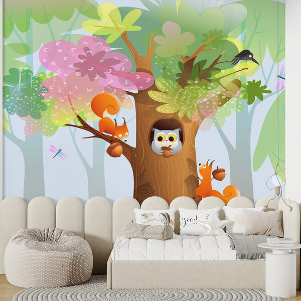 Cartoon of animals in a tree Cartoon of animals in a tree