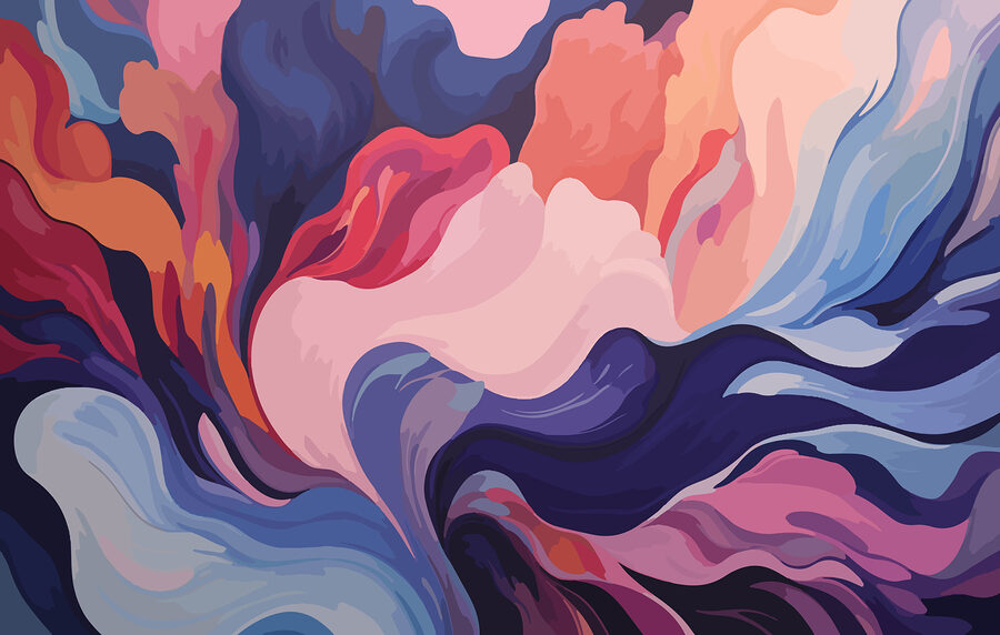 Wall murals Colorful swirls of paint - Image 4