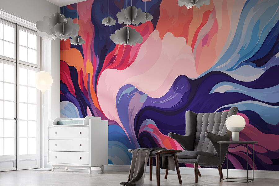 Wall murals Colorful swirls of paint - Image 2