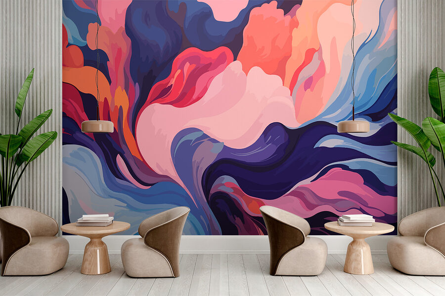 Wall murals Colorful swirls of paint - Image 3