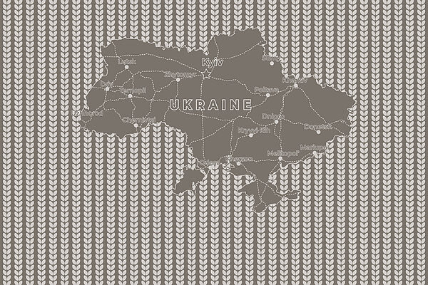 Map of ukraine with white text Map of ukraine with white text