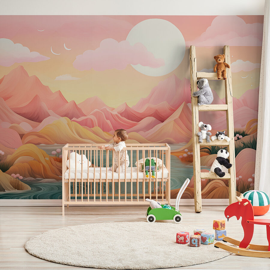Wall murals River running through a valley - Image 3
