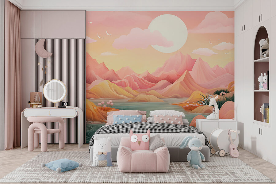 Wall murals River running through a valley - Image 5