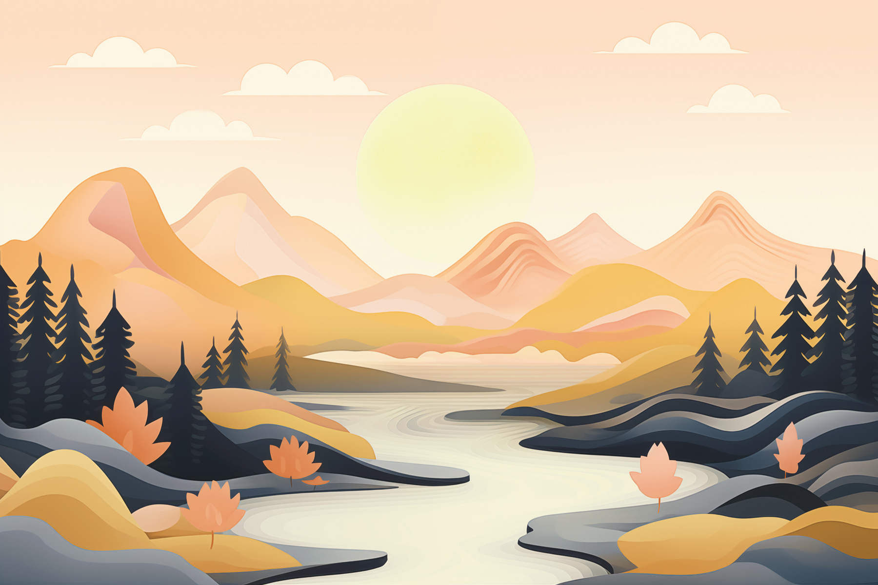 River running through a valley River running through a valley