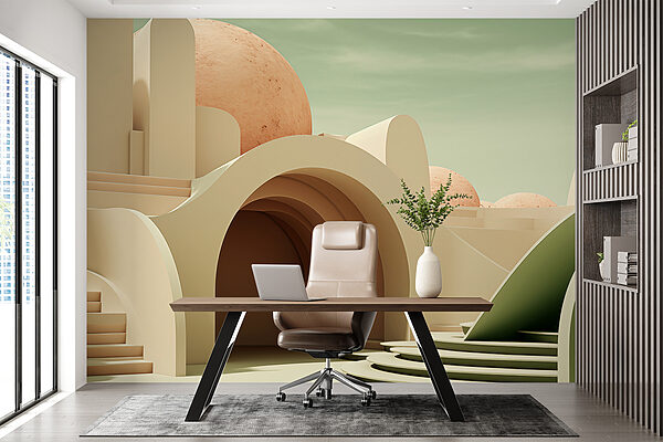 Building with a round ball and a staircase Building with a round ball and a staircase