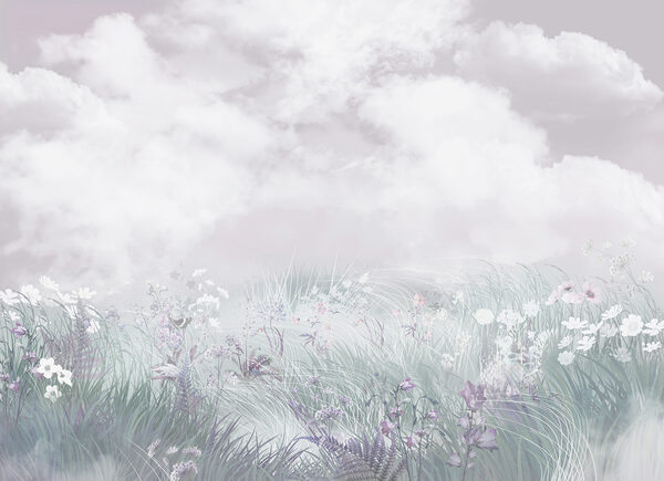 Field of flowers and grass