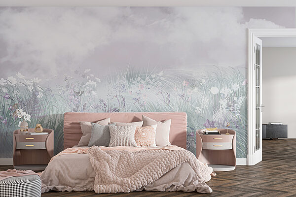 Field of flowers and grass