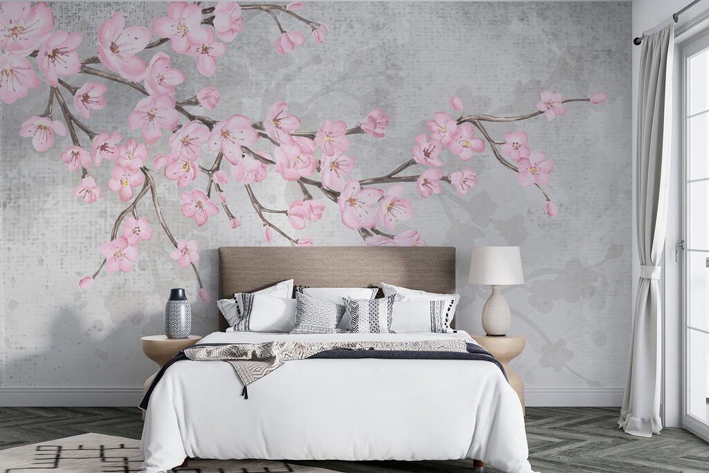 Branch with pink flowers Branch with pink flowers