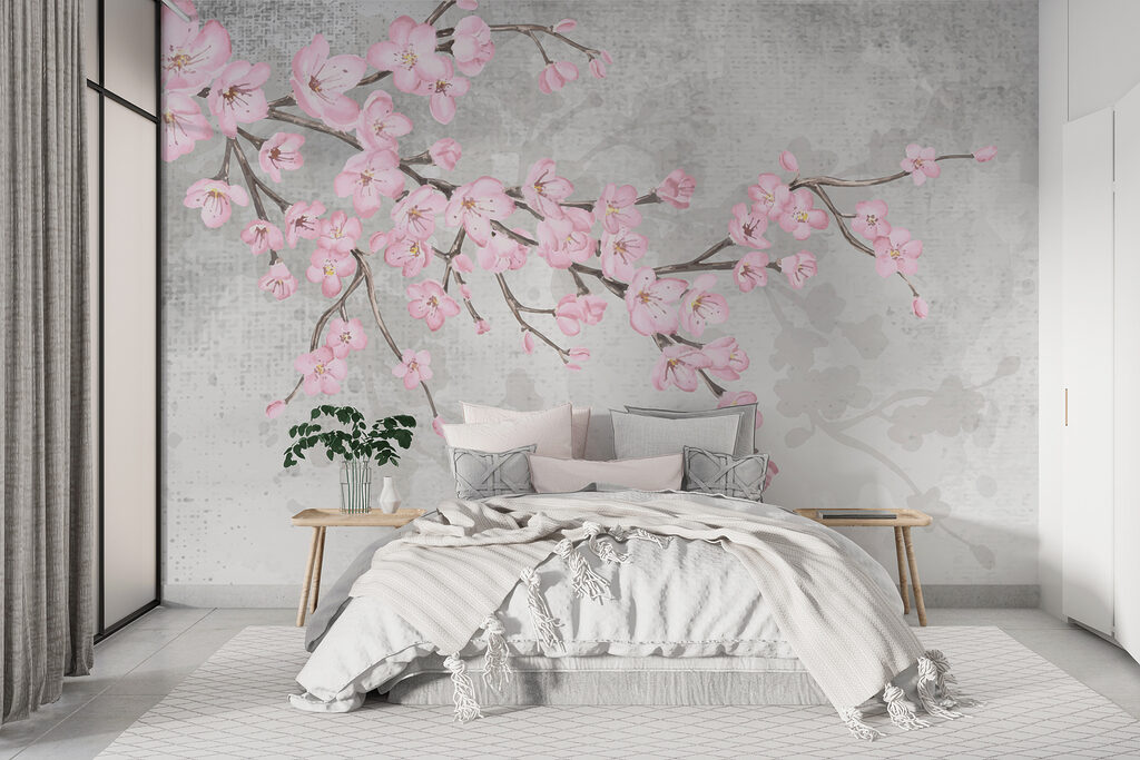 Branch with pink flowers Branch with pink flowers
