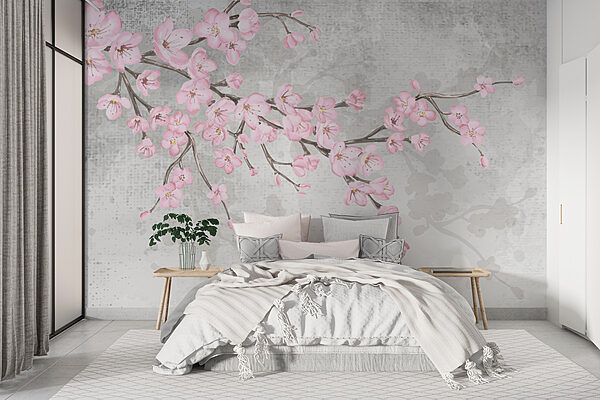 Branch with pink flowers Branch with pink flowers