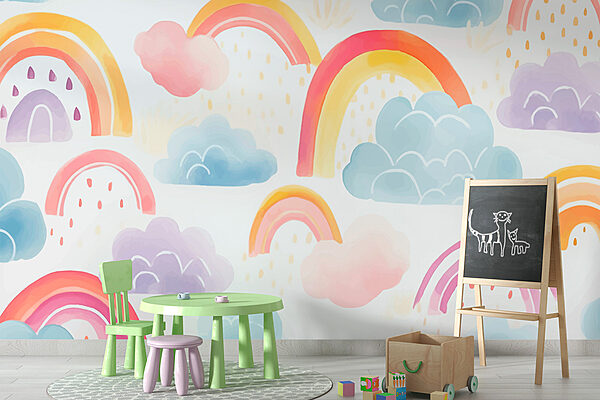 Pattern of rainbows and clouds Pattern of rainbows and clouds