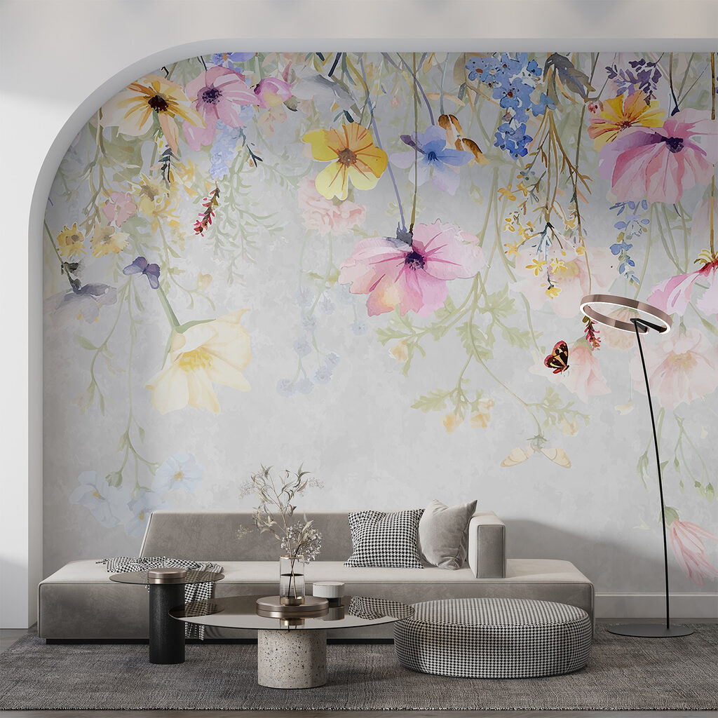 Painting of flowers and butterflies Painting of flowers and butterflies