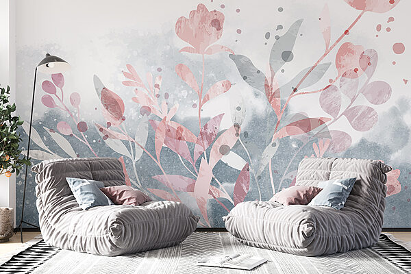 Pink and grey floral design Pink and grey floral design