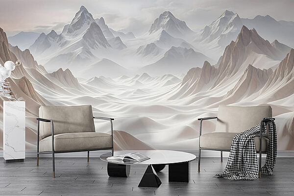 Snowy mountains with clouds Snowy mountains with clouds