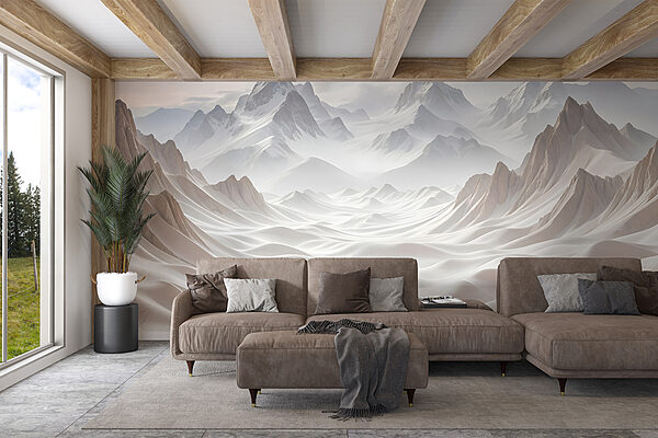Snowy mountains with clouds Snowy mountains with clouds