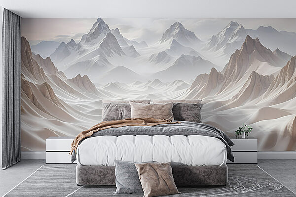 Snowy mountains with clouds Snowy mountains with clouds