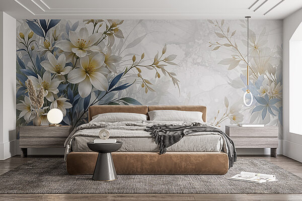 Painting of flowers and leaves Painting of flowers and leaves