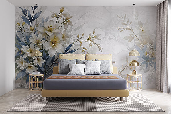 Painting of flowers and leaves Painting of flowers and leaves