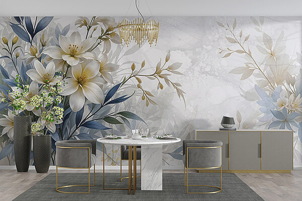 Painting of flowers and leaves Painting of flowers and leaves