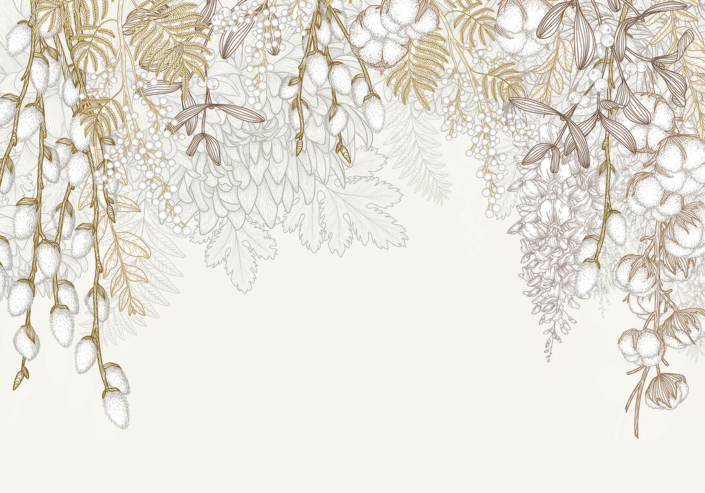 White and brown floral design White and brown floral design