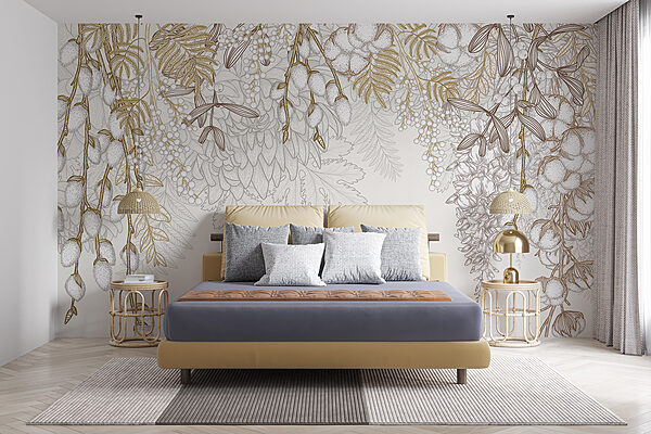 White and brown floral design White and brown floral design
