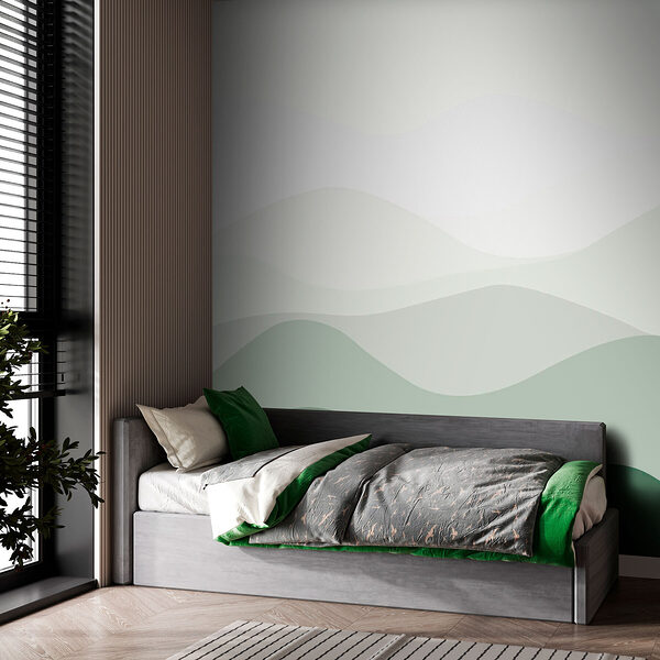 Green and white wavy lines Green and white wavy lines