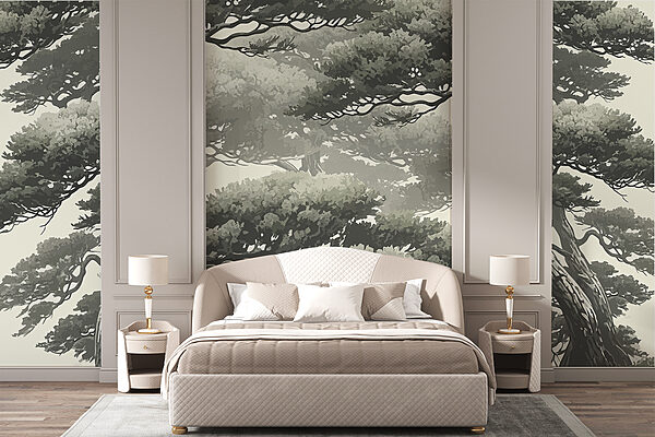 Group of trees with many branches Group of trees with many branches