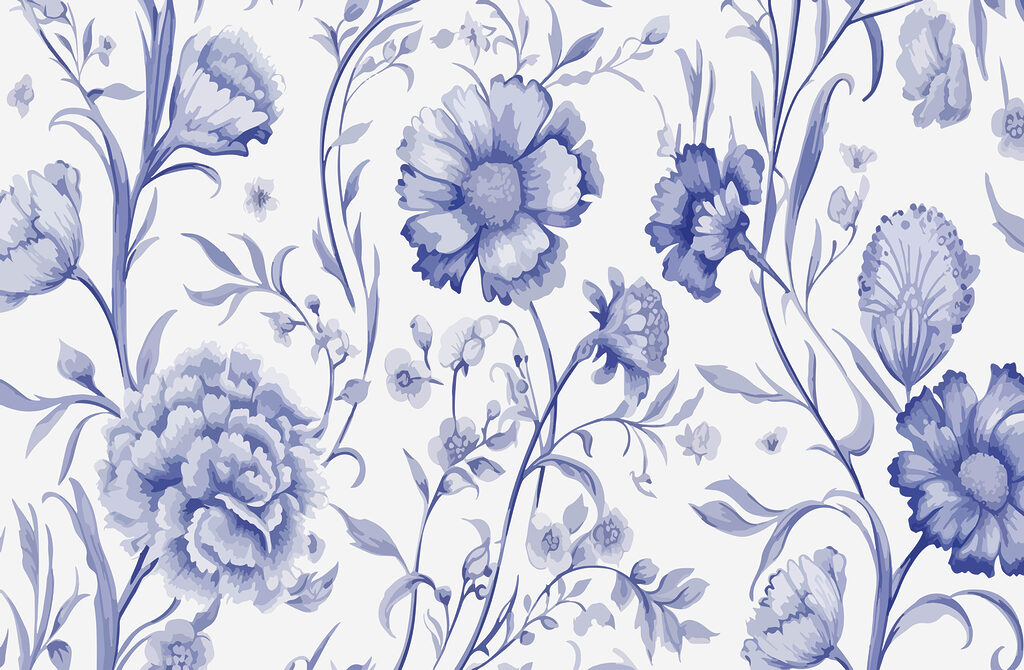 Blue and white floral pattern Blue and white floral pattern