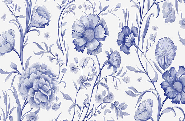Blue and white floral pattern Blue and white floral pattern