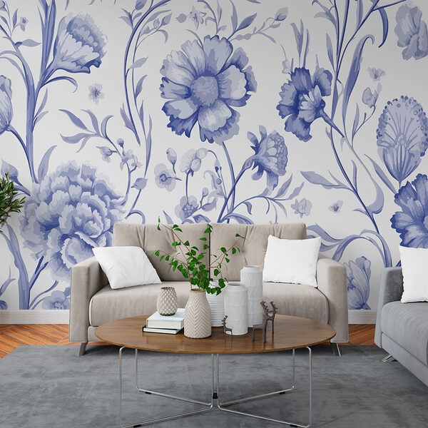 Blue and white floral pattern Blue and white floral pattern