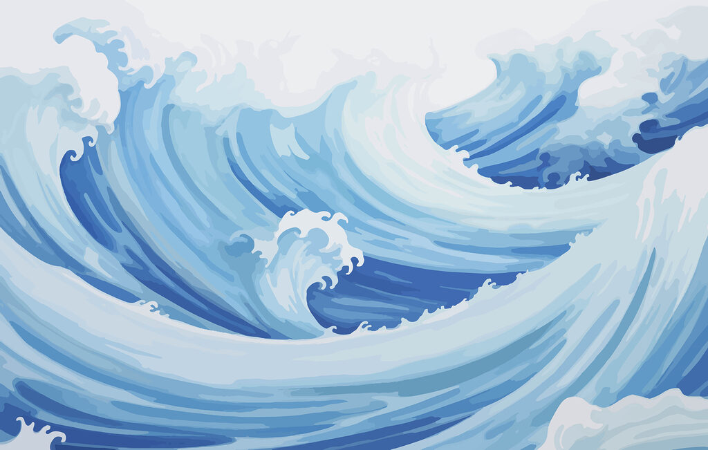 Blue and white waves Blue and white waves