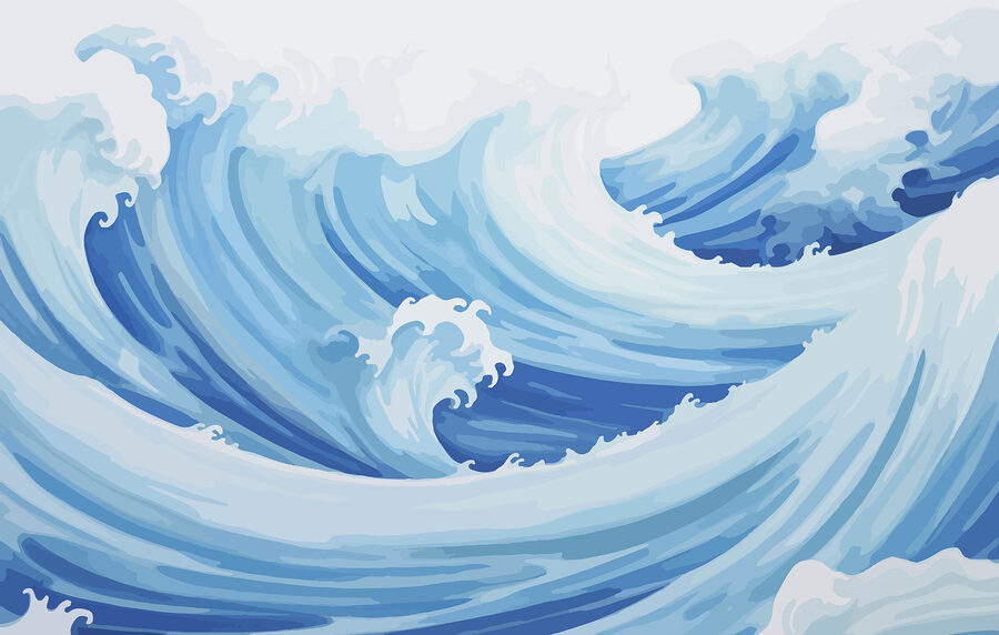 Blue and white waves Blue and white waves