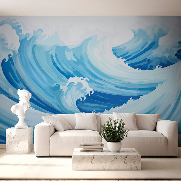 Blue and white waves Blue and white waves