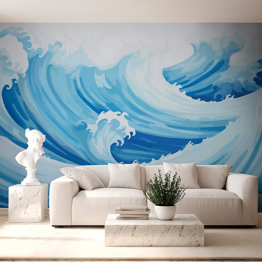 Blue and white waves Blue and white waves