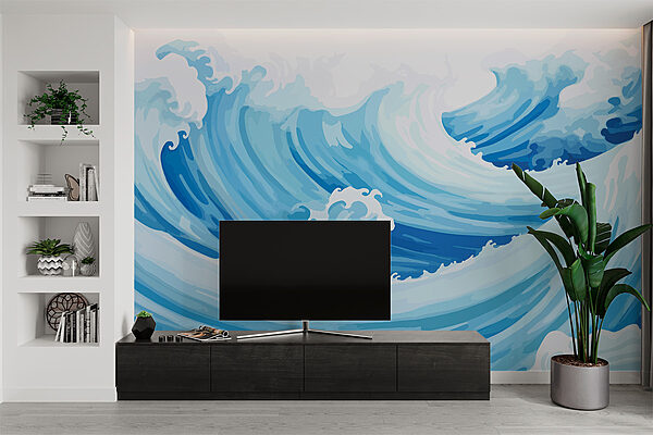 Blue and white waves Blue and white waves
