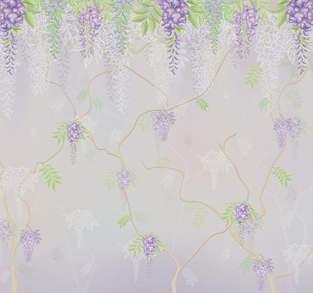 Wallpaper with purple flowers Wallpaper with purple flowers