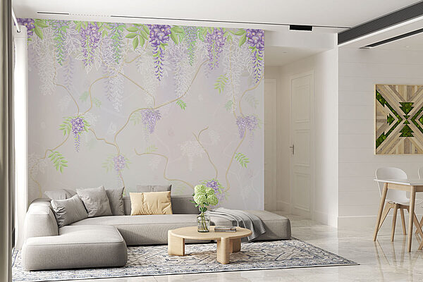 Wallpaper with purple flowers Wallpaper with purple flowers
