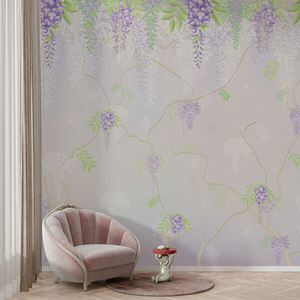 Wallpaper with purple flowers Wallpaper with purple flowers