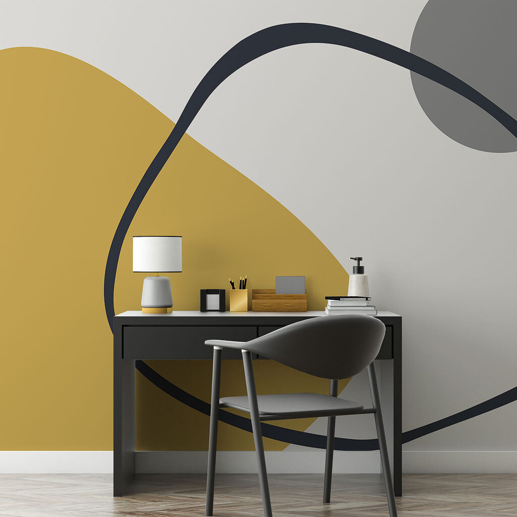 Yellow and grey and black shapes Yellow and grey and black shapes