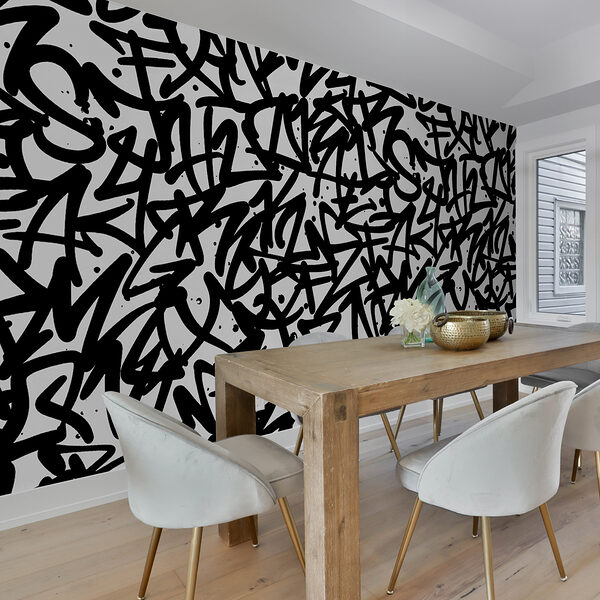 Black and white pattern with letters Black and white pattern with letters