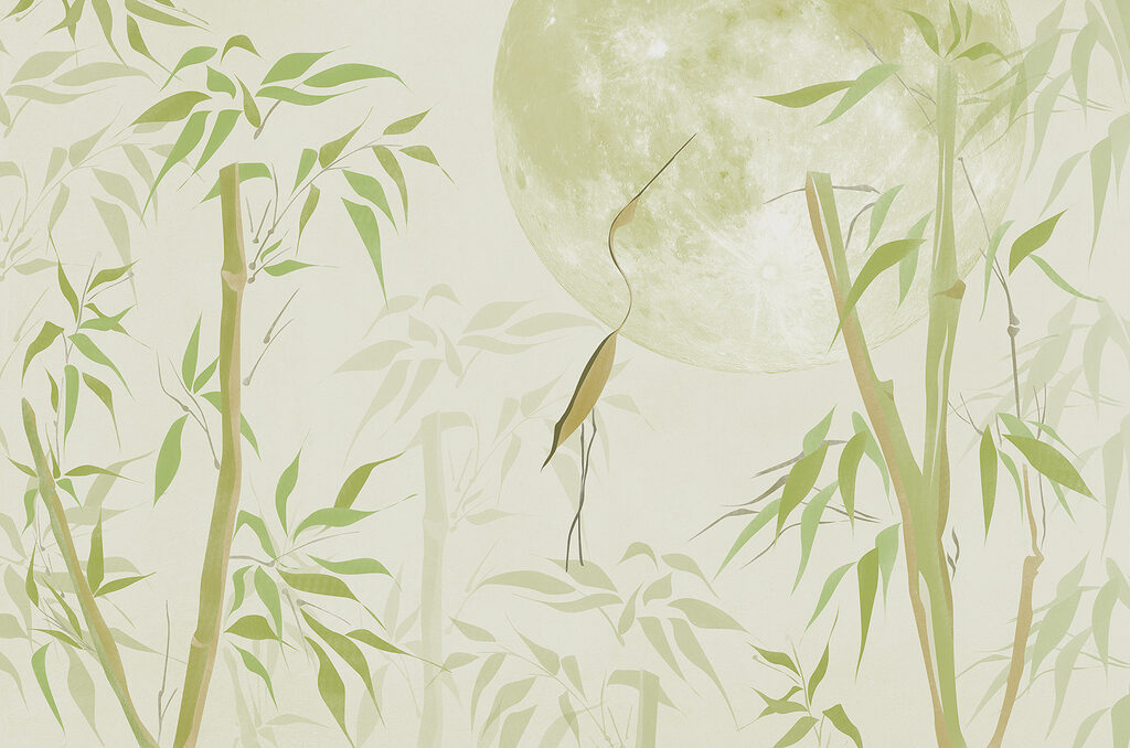Bamboo trees and a moon Bamboo trees and a moon
