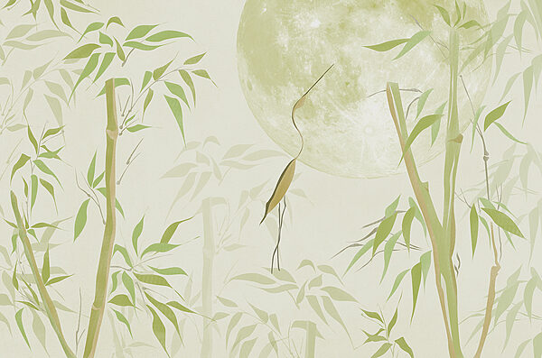 Bamboo trees and a moon Bamboo trees and a moon