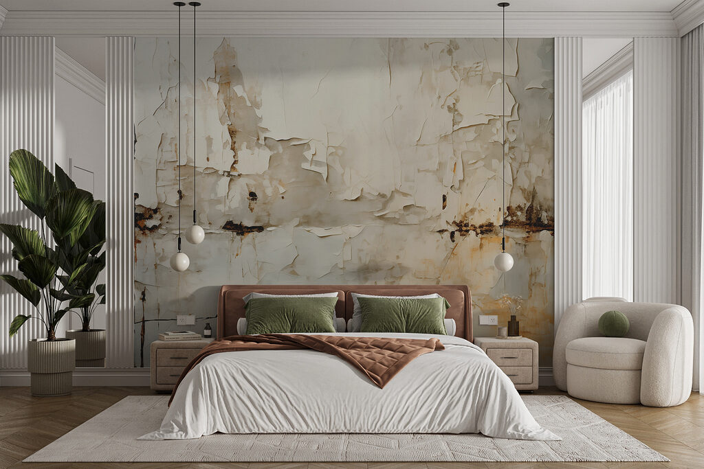 White wall with peeling paint White wall with peeling paint