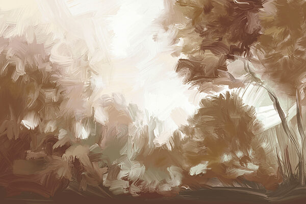 Painting of trees and bushes Painting of trees and bushes