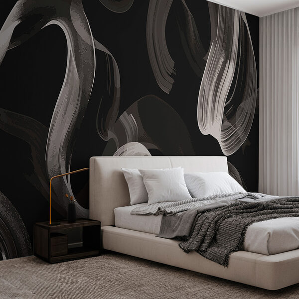 Wall murals Black and white background with white smoke (SKU: w01286) Wall murals Wall murals Black and white background with white smoke (SKU: w01286)