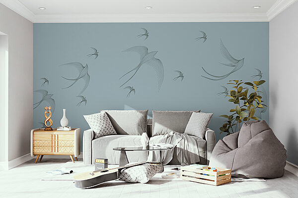 Group of birds flying