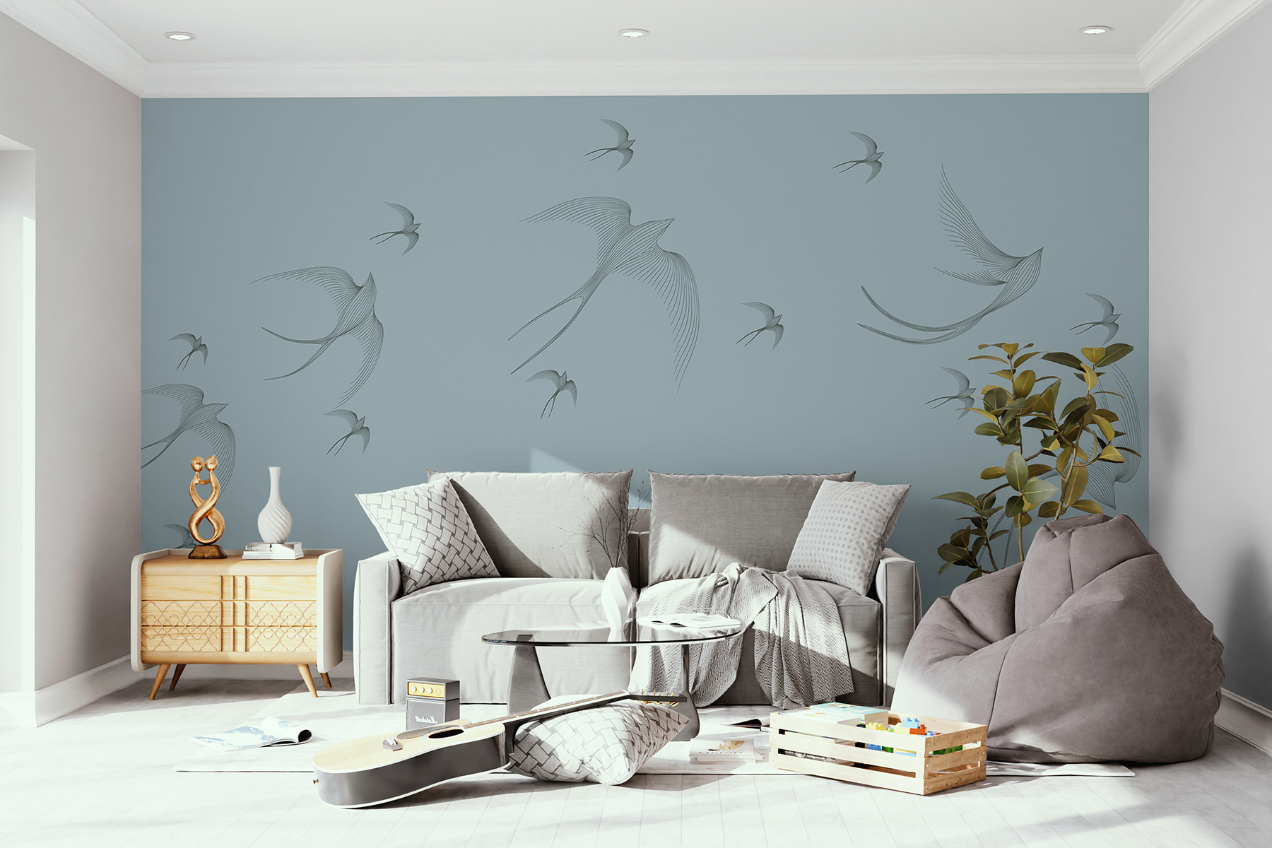 Group of birds flying
