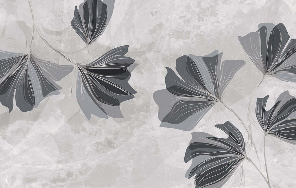 Grey and white floral design Grey and white floral design