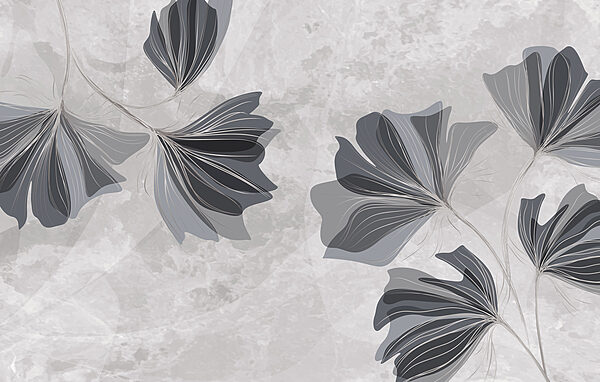 Grey and white floral design Grey and white floral design