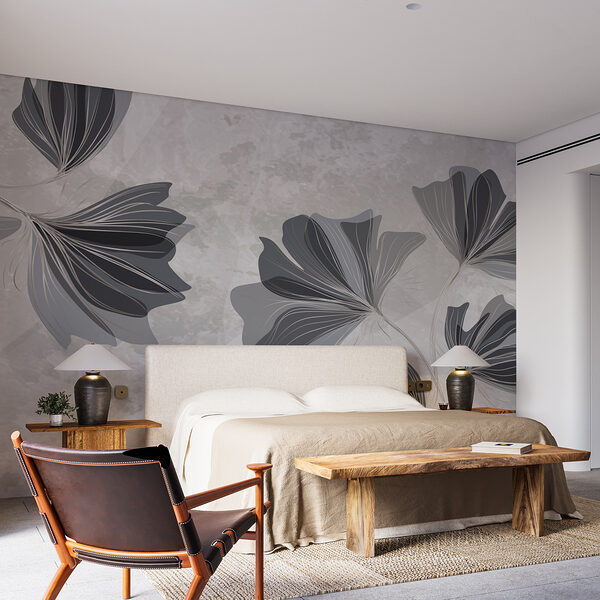 Grey and white floral design Grey and white floral design